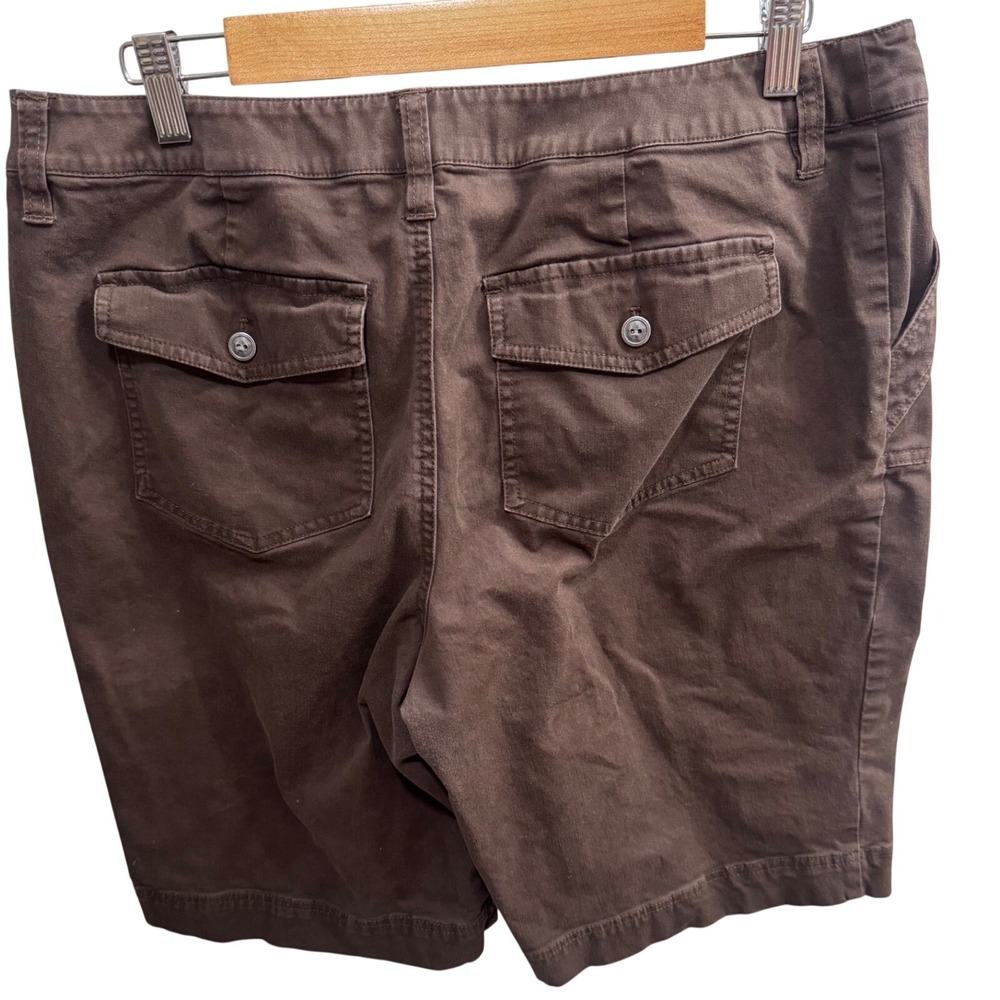 Additions by Chico's Shorts Womens 12 Brown Excellent Utility Patch Pocket - Picture 5 of 5